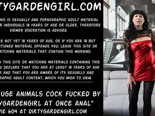 Four enormous animals load of shit fucked hard by Dirtygardengirl convenient sooner than with respect to he anal prolapse gap