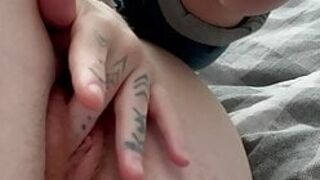 Horny and massaging my pussy after talking a walk