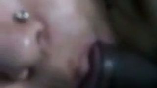 Lusty Desi wife with pierced nostril is happy to suck delicious cock