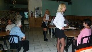 Rectal Waitresses at public restaurant