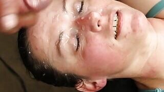 Step Sister taking puddles in her eyes homemade facial