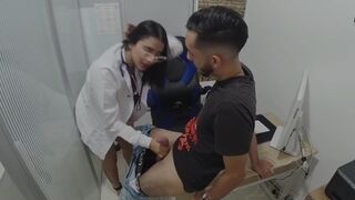 Latina MILF doctor wants me to fuck her right in the office