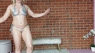 Stripper micro bikini try on haul with Michellexm