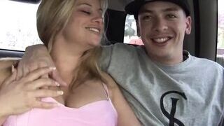 Step Mother with ginormous boobies drills youthful dude