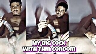 Indian boy feeling horny and stroking his big cock