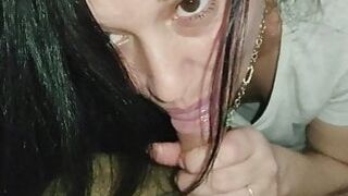 Insatiable Latina MILF Knows Best Blowjob with Cum in Mouth - Sexy MILF Wife Milks a Load in Mouth