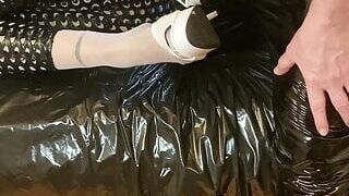 White Nylon Feet and Cum on White Mules, user request