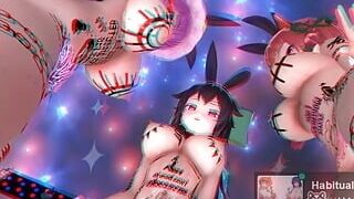 mmd r18 R18 Graffiti Naked Bunny Orin Sky Pache de Ghost Dance Kai_Remake High Poly 3d hentai