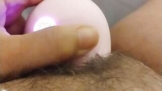 Swollen clit Cum shot with clitoral rose vibrator clit contracting & pulsating