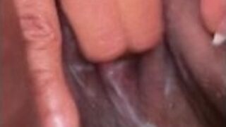 Fingering my creamy dripping pussy