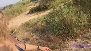 Extreme anal sex with mature wife on the beach in broad daylight
