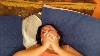 Mom warms up in her bed POV