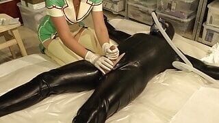 Doctor Latex Danielle tests his sperm. Full video