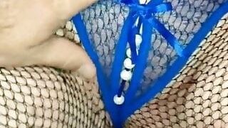 Playing with her pussy and beats on pantie