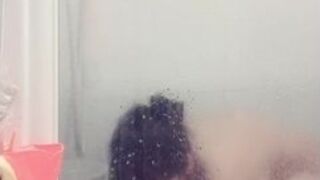 Asian secret girlfriend private video in shower after ice