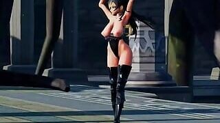 Big Tits Cat Girl Sexy Dance In Black (3D HENTAI)