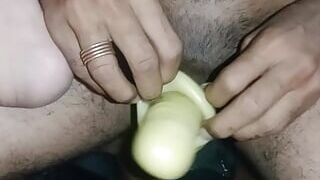 Wife fucking dotted Big condom sex