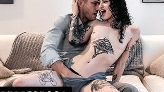 UNSPOILED TABOO Tatted Prostitute Lydia Ebony Hooks Up With Her Stepparent's Biz Playmate