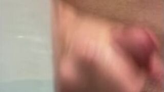 Dadbod and dirty talker strokes fat cock with lube