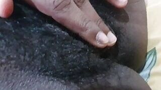 Indian hot mom fingering sexy hairy pussy with moan