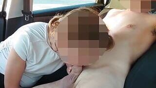 Dick flash to the hot teacher and she sucks me in the car in a public place - MissCreamy