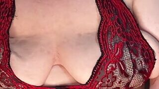 Very fat granny bbw masturbating horny and with lingerie