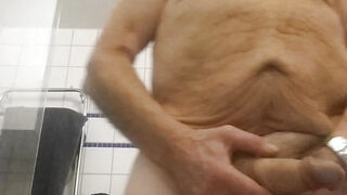 old man Chris 65 and horny in shower