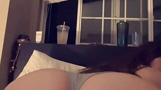 showing off my wet teen pussy and fat ass (slo mo)