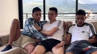 Amazing hot gay group sex scene in a warehouse