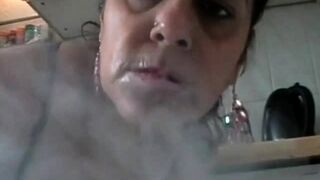 Dirty Smoking Dildo Stuffing Granny
