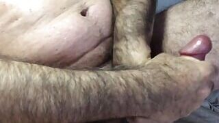 HAIRY DAD OhTrevor Ball stretcher and cock ring fun