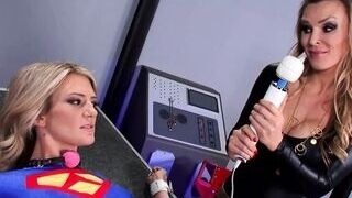 Superwoman and Batwoman are using all sorts of fuckfest playthings so they can ejaculation together