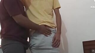 Wow First Time I hold my stepbrother cock while he was wearing lungi