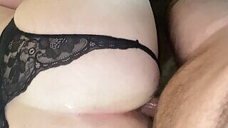 Bbw blonde mature in lingerie spreads hairy pussy and takes big fat hairy cock