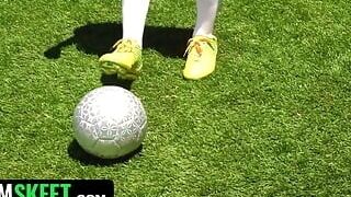 Soccer Babe Delilah Day Does Her Training In The Backyard With Her Creepy Neighbor - TeamSkeet