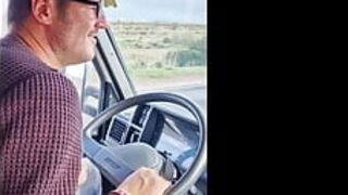 Selfpleasure with hughe orgasm at the passenger seat while driving