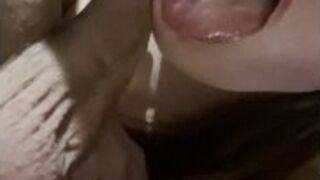 sucking our family friend's dick while my husband films close up