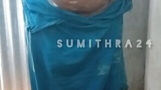 Young Tamil wife sumithra bathing