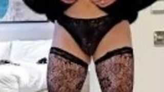 Eva_Red2020 Crossdresser G-cup Big Tits Black Furcoat Strip