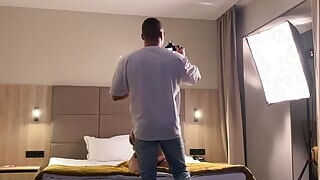 With talking, wife cheats in hotel with photographer, sucks his cock