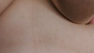 9 month pregnant slutwife Milky Mari showed to you her big pregnant belly and shaved pussy after shower!