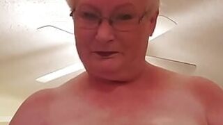 Naughty Granny Oils Up Her Massive Tits, Do You Like?