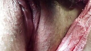 "Eating and fucking pussy in extreme close up. Female pulsating orgasm with a cock in the pussy. Creampie."
