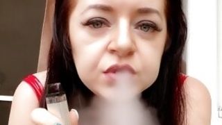 Smoking fetish. Beautiful Mistress Lara smokes in your face