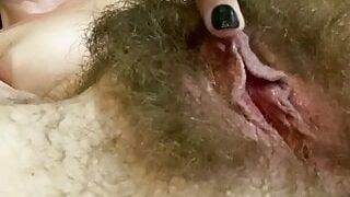 Big clit jerking and rubbing hairy pussy orgasm free version