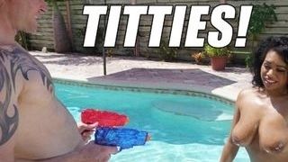 Huge-Chested Black Hotty Katt Garcia Taking Cock On BTRA