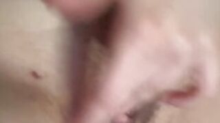 I touch my hairy pussy in front of my lover and filming to show my husband Cuckold