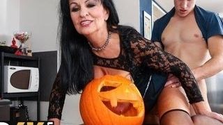 Mature chick is plumbed by her pervy sonny on Halloween