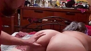 MILF serves up cake in bed and gets her ass devoured