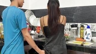 we are stepbrothers Teens fuck in the kitchen their tight and wet pussy
